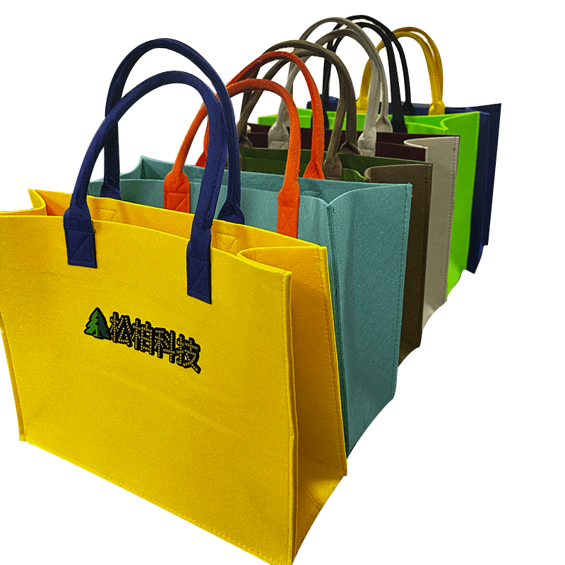 Filzhandtasche mit Wärmeübertragungsetikett